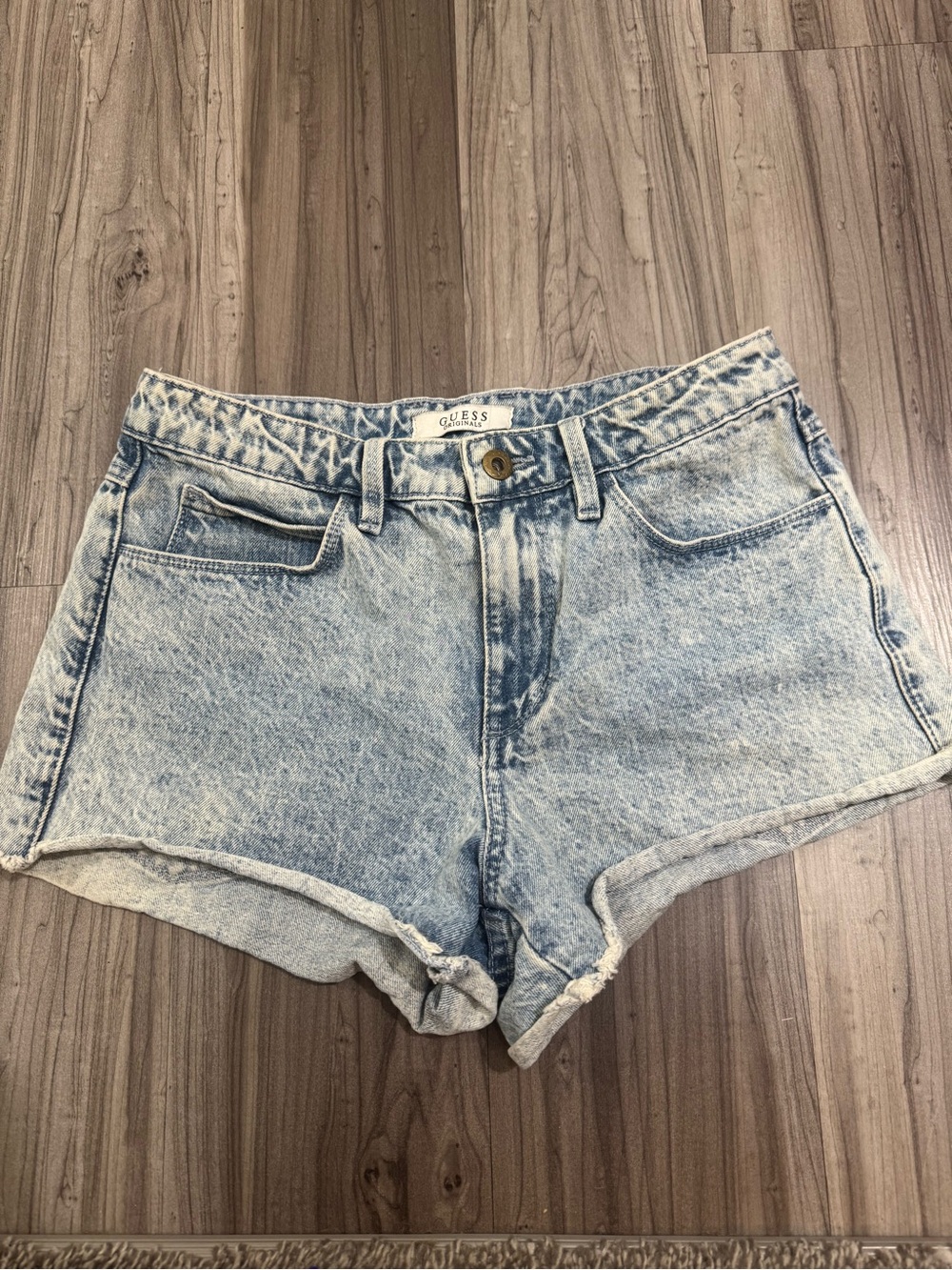#10 GUESS Originals Acid Wash Denim Shorts Size 27